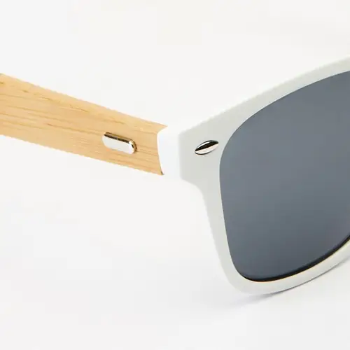 gafas de sol de atractivo diseño con montura en acabado brillante y varillas en bambú natural ref sg8104 - Blanco 02 Blanco