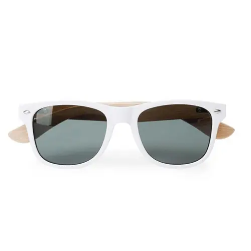 gafas de sol de atractivo diseño con montura en acabado brillante y varillas en bambú natural ref sg8104 - Blanco