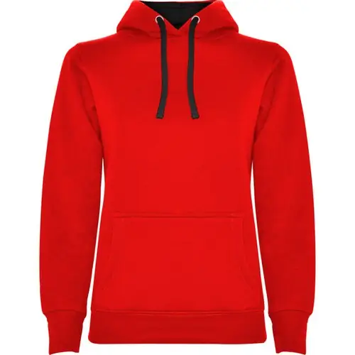SUDADERA MUJER CON CAPUCHA URBAN WOMAN REF SU1068 ROLY - Rojo Negro