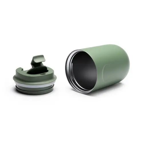 vaso térmico de acero inoxidable 304 de doble pared con tapa en pp ref va1241 - 01 Verde Salvia