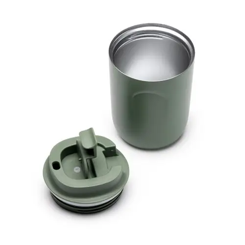 vaso térmico de acero inoxidable 304 de doble pared con tapa en pp ref va1241 - 04 Verde Salvia