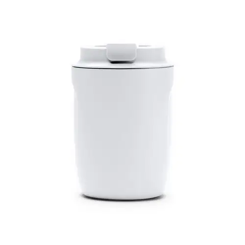 vaso térmico de acero inoxidable 304 de doble pared con tapa en pp ref va1241 - Blanco
