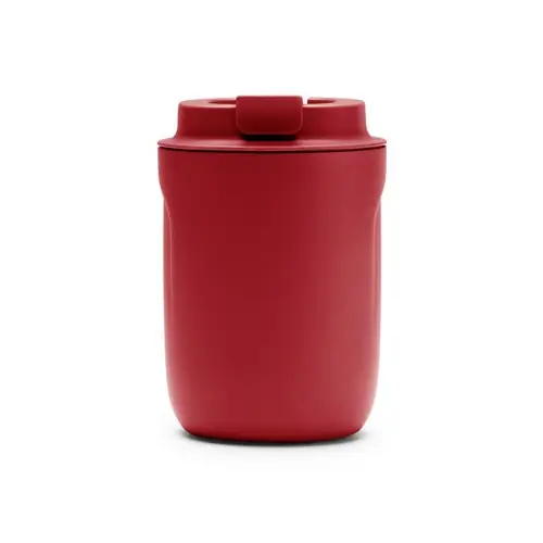 vaso térmico de acero inoxidable 304 de doble pared con tapa en pp ref va1241 - Rojo