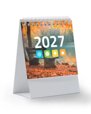 Calendario de sobremesa vertical con anillas