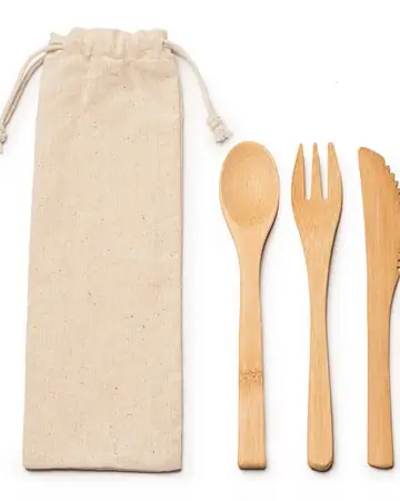 Set de cubiertos de bamb natural colmer
