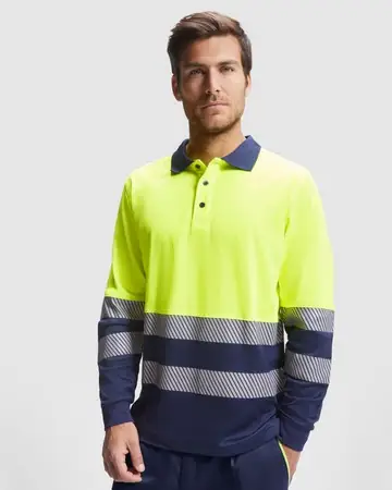 Polo técnico de alta visibilidad en manga larga atrio ls