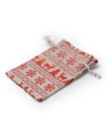 Bolsa para regalo de navidad estampada con motivos característicos de la temporada